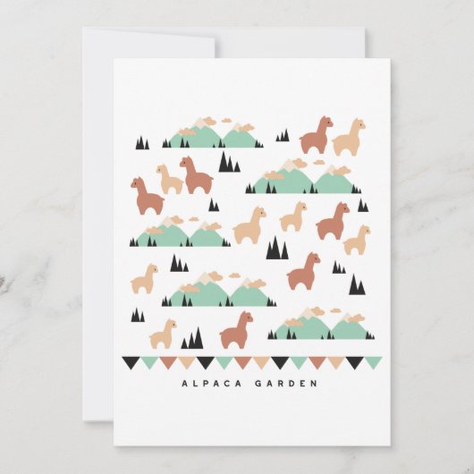 アルパカ春ガーデンTシャツ サンキューカード (正面)