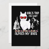 アルパカ私のバッグの女の子の旅行あなたがハイキングと言った シーズンカード (正面/裏面)