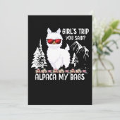 アルパカ私のバッグの女の子の旅行あなたがハイキングと言った シーズンカード (スタンド正面)