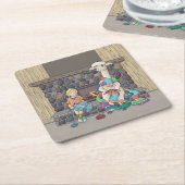 アルパカ編み物 スクエアペーパーコースター (アングル)