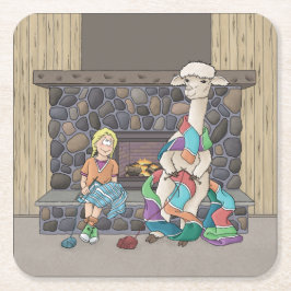 アルパカ編み物 スクエアペーパーコースター