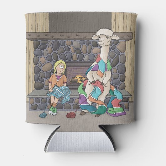 アルパカ編み物 缶クーラー (正面)