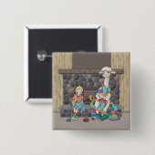 アルパカ編み物 缶バッジ (正面&裏面)