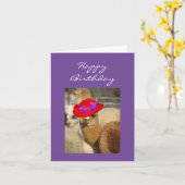 アルパカ誕生日カード カード (黄色い花)