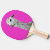 アルパカ農家の動物写真（白黒） 卓球ラケット (横)