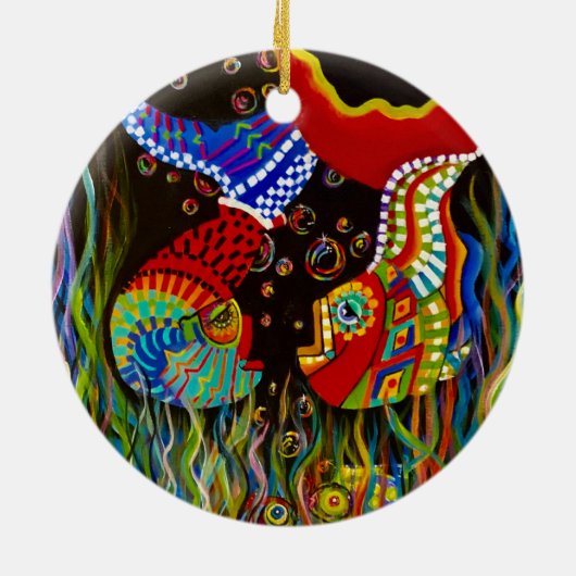 アルパカ釣りフレンズオーナメント セラミックオーナメント (裏面)