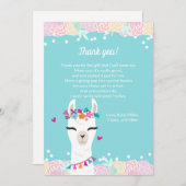 アルパカ顔ベビーシャワーサンキューカード サンキューカード (正面/裏面)