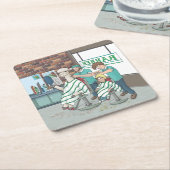 アルパカ髪 スクエアペーパーコースター (アングル)