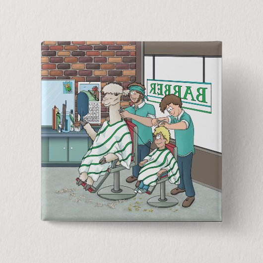 アルパカ髪 缶バッジ (正面)