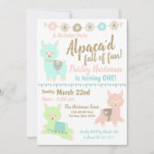 アルパカ1歳の誕生日パーティー 招待状 (正面)