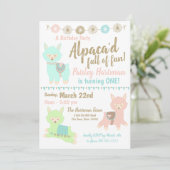 アルパカ1歳の誕生日パーティー 招待状 (スタンド正面)