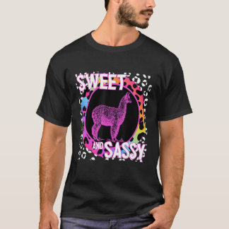 アルパカ90sノスタルジアレインボーヒョウ印刷トロピカ tシャツ