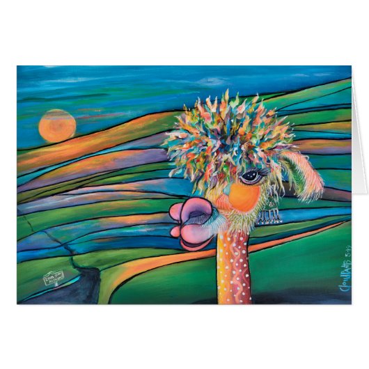 アルパカ-キャサリーンのメッセージカード (正面横)