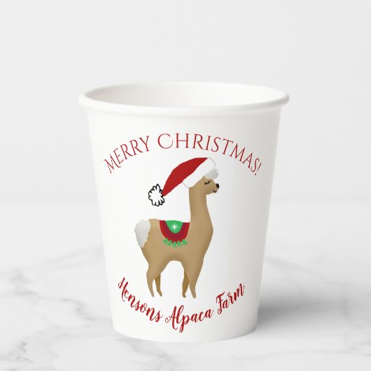 アルパカ クリスマス ホリデー ペーパーカップ (正面)