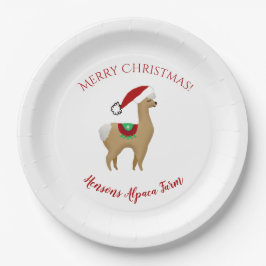 アルパカ クリスマス ホリデー ペーパープレート