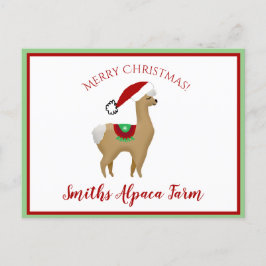 アルパカ クリスマス ホリデー ポストカード