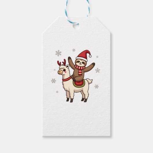 アルパカ+スロース+クリスマス (1) ギフトタグ (正面)