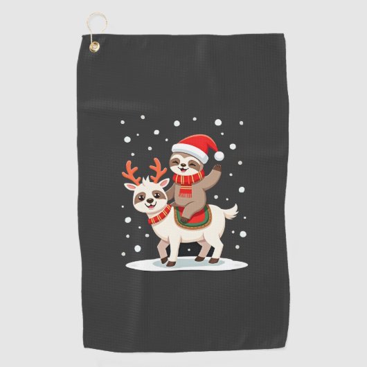 アルパカ+スロース+クリスマス (4) ゴルフタオル (正面)