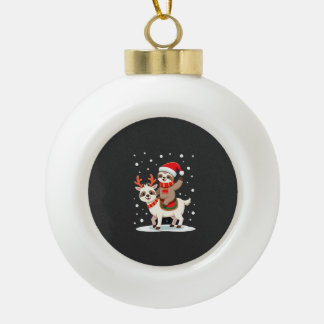 アルパカ+スロース+クリスマス (4) セラミックボールオーナメント