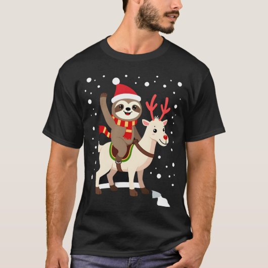 アルパカ+ナマケモノ+クリスマス (1) Tシャツ (正面)