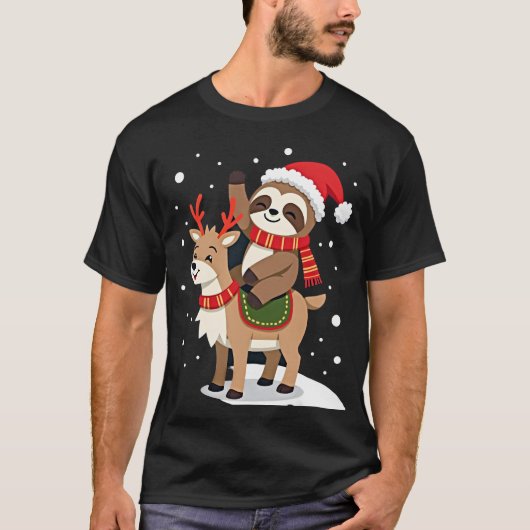 アルパカ+ナマケモノ+クリスマス (2) Tシャツ (正面)