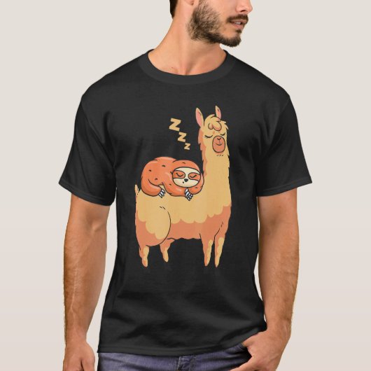 アルパカ・ナマケモノ・面白グッズ Tシャツ (正面)