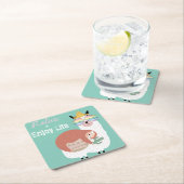 アルパカ/ラマとナマケモノ スクエアペーパーコースター (インサイチュ)