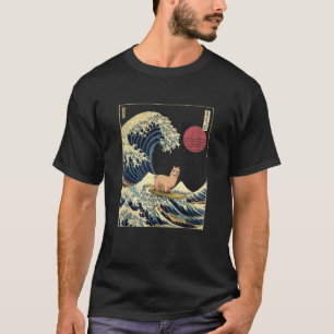 アルパカ 神奈川波 楽しい サーフ アニマル Tシャツ