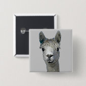 アルパカ 缶バッジ (正面&裏面)