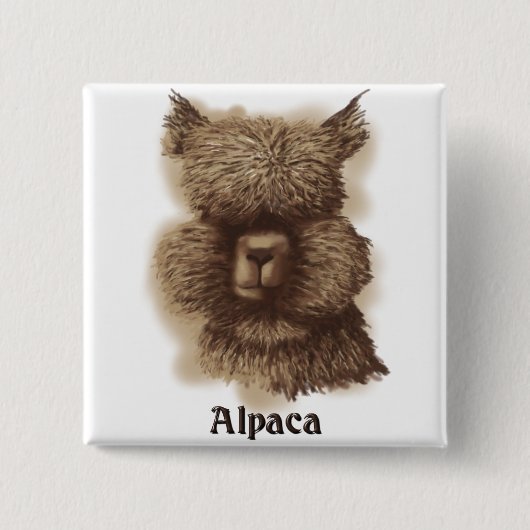 アルパカ 缶バッジ (正面)