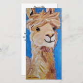 アルパカ（青） サンキューカード (正面/裏面)