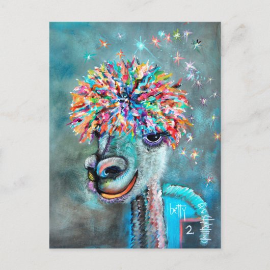 アルパカ – Bossy Betty 2rポストカード ポストカード (正面)