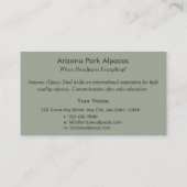 アルパカAlpakka Alpaka Alpaga 名刺 (裏面)