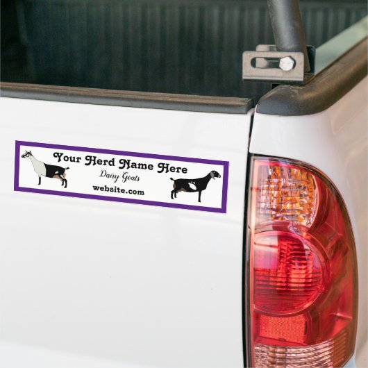 アルパパーソナライズされたインとヌビアの乳製品ヤギ バンパーステッカー (トラック上)