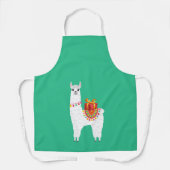 アルパファンキーカクリスマスかわいいラマ エプロン (正面)