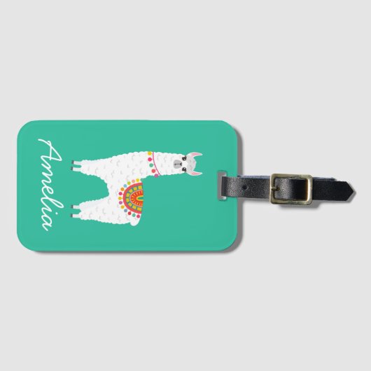 アルパファンキーカラマの可愛い動物 ラゲッジタグ (正面横)