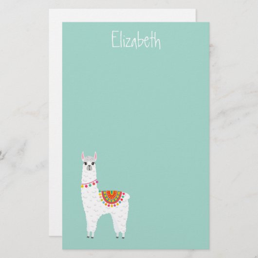 アルパファンキーカラマの可愛い動物 便箋 (正面/裏面)