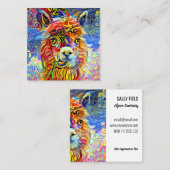 アルパ芸術的カファーム動物ポートレートテンプレート   スクエア名刺 (正面/裏面)