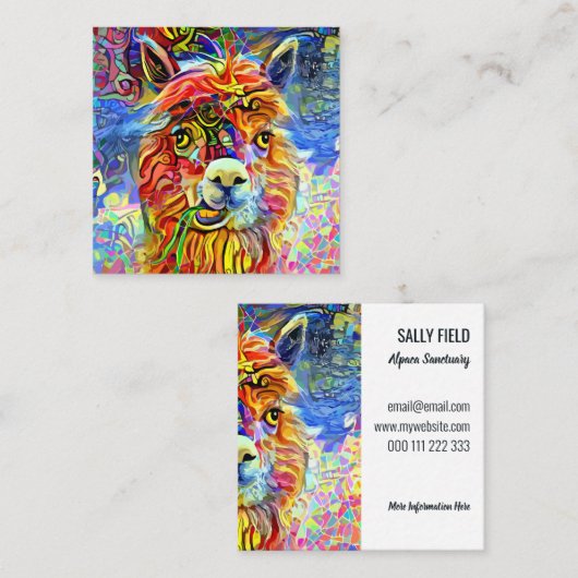 アルパ芸術的カファーム動物ポートレートテンプレート   スクエア名刺 (正面/裏面)