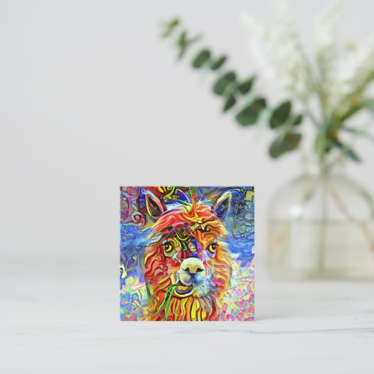 アルパ芸術的カファーム動物ポートレートテンプレート   スクエア名刺 (スタンド正面)