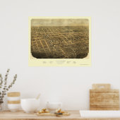 アルビオンMIパノラママップ – 1868 ポスター (キッチン)