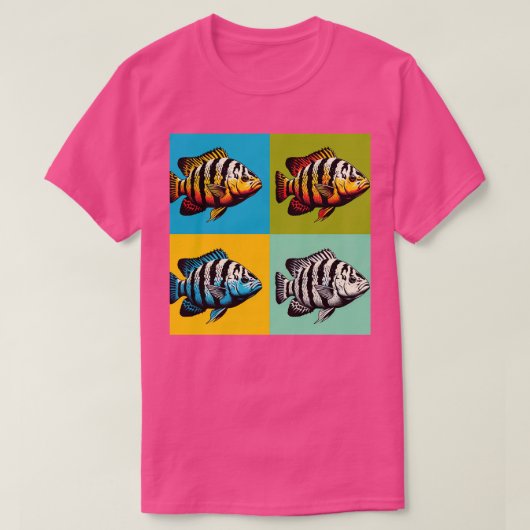 アルビノタイガーバーブクール熱帯魚1 Tシャツ (デザイン正面)