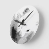 アルビノフェレット写真 ラウンド壁時計 (傾斜)