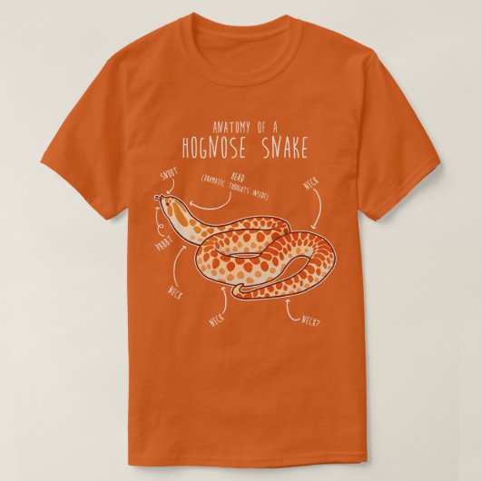 アルビノホグノススネーク解剖学 Tシャツ (デザイン正面)