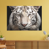 アルビノマジェスティホワイトタイガー現実主義デジタルアート キャンバスプリント (インサイチュ (リビング))