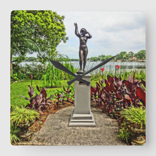 アルビンポラセク彫刻庭園ウィンターパークFL スクエア壁時計 (正面)