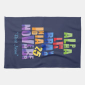 アルビン25ふりがなアルファベット キッチンタオル (横)