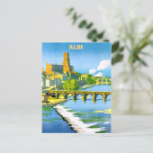 アルビ、フランス。ターン川にかかる橋。ヴィンテージ ポストカード (スタンド正面)