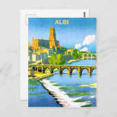 アルビ、フランス。ターン川にかかる橋。ヴィンテージ ポストカード (正面/裏面)