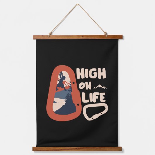 アルピニズムが人生で高く登ること 吊り下げ型タペストリー (正面)